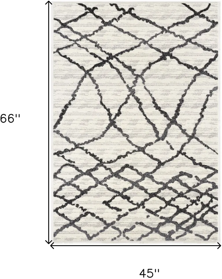 Gray and Black Modern Abstract Area Rug Photo 2