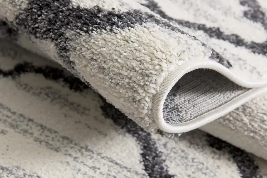Gray and Black Modern Abstract Area Rug Photo 10