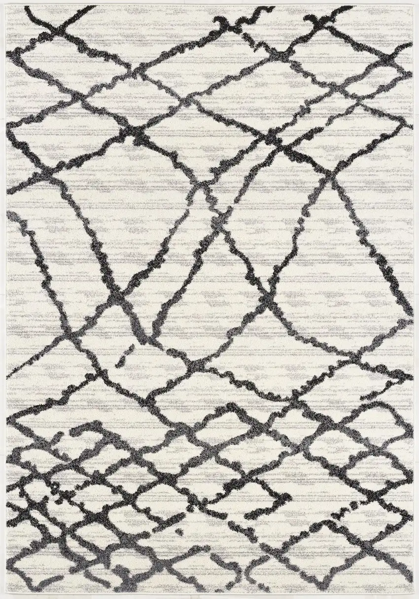 Gray And Black Modern Abstract Area Rug Photo 5