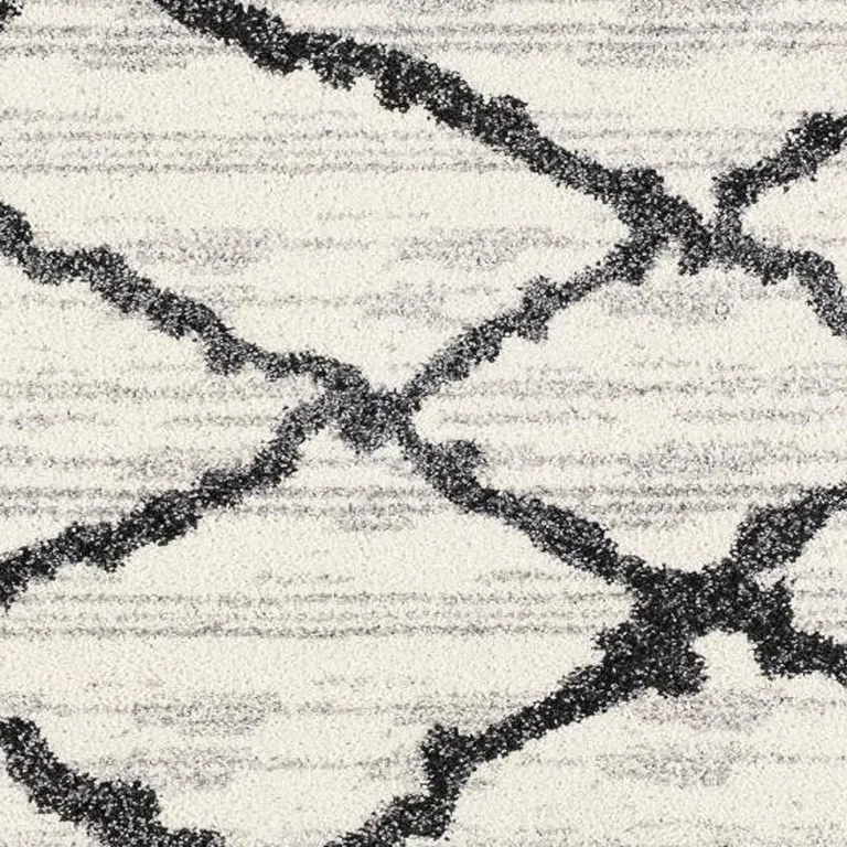 Gray and Black Modern Abstract Area Rug Photo 1