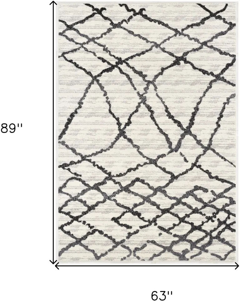Gray and Black Modern Abstract Area Rug Photo 2