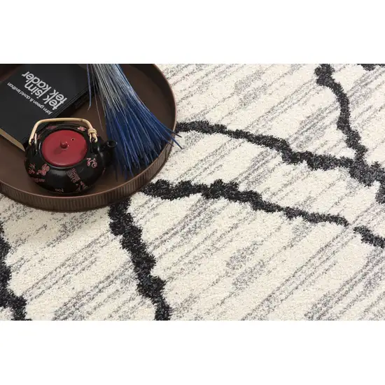 Gray and Black Modern Abstract Area Rug Photo 8