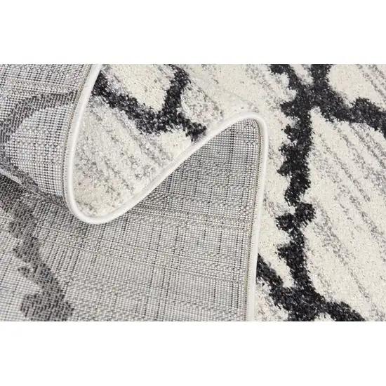 Gray and Black Modern Abstract Area Rug Photo 9