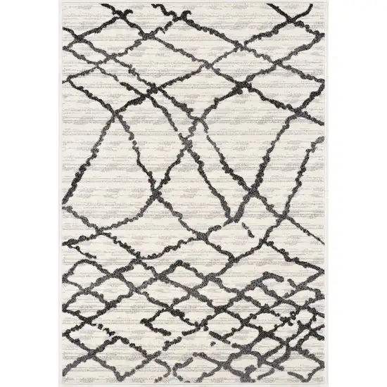 Gray and Black Modern Abstract Area Rug Photo 4