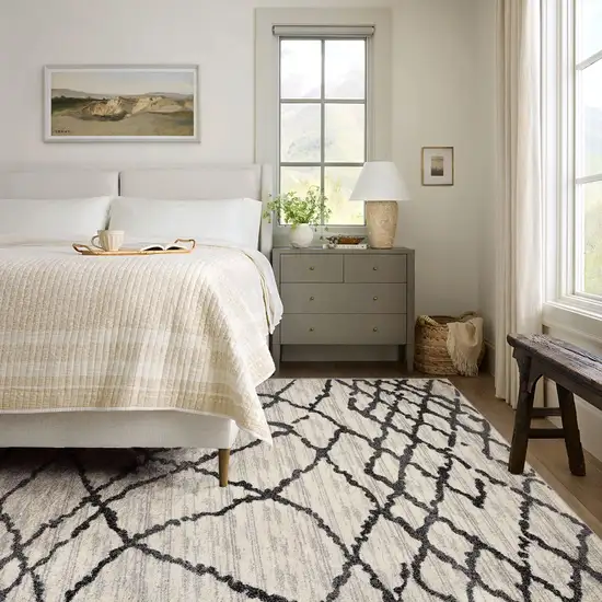 Gray and Black Modern Abstract Area Rug Photo 5