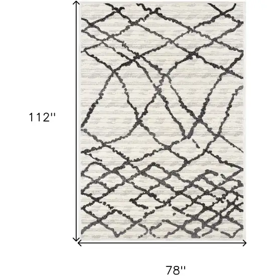 Gray and Black Modern Abstract Area Rug Photo 2