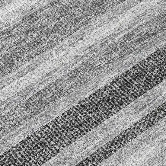 Gray and Black Striped Washable Non Skid Indoor Outdoor Area Rug Photo 8