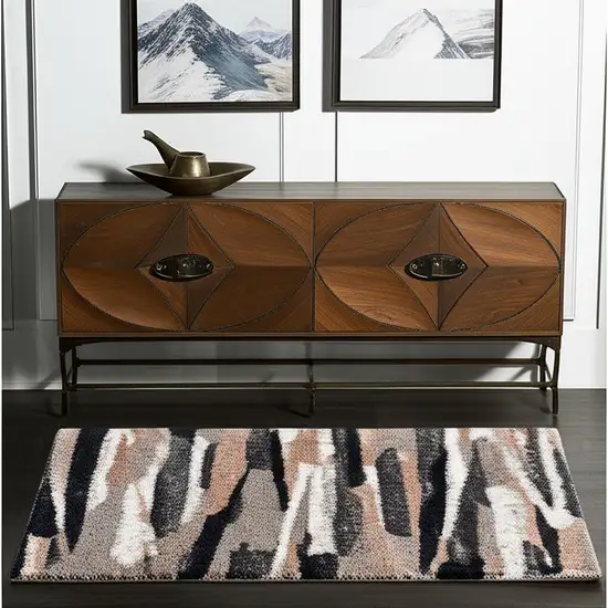 Gray And Black Strokes Area Rug Photo 1