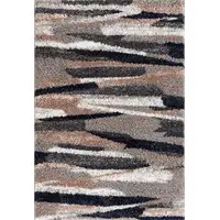 Photo of Gray and Black Strokes Area Rug