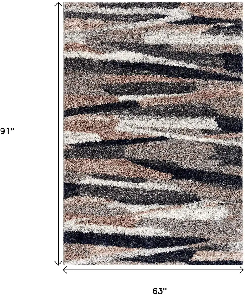 Gray And Black Strokes Area Rug Photo 3