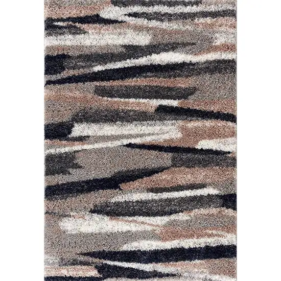Gray And Black Strokes Area Rug Photo 3