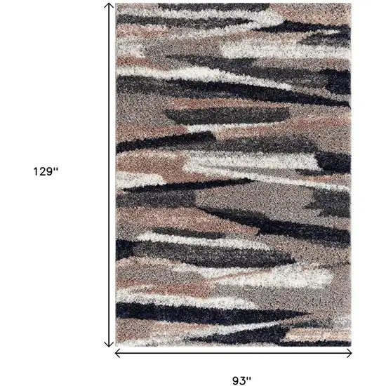 Gray And Black Strokes Area Rug Photo 8