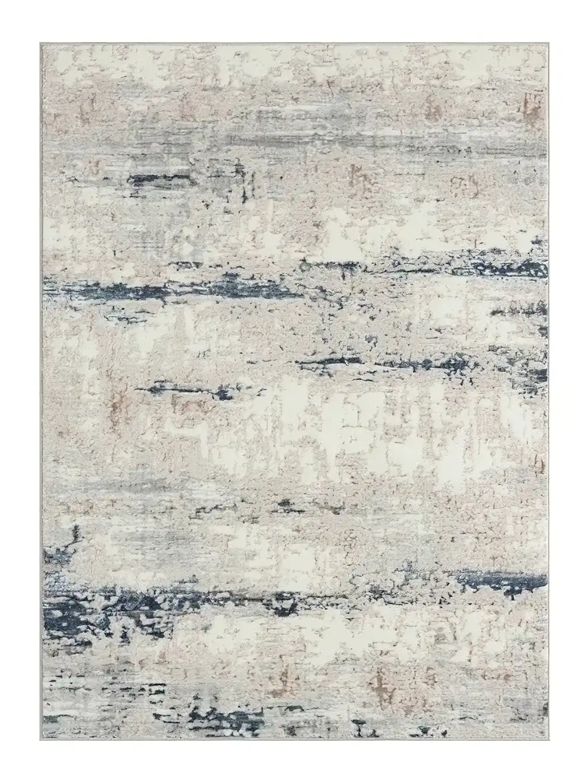 Gray and Blue Abstract Area Rug Photo 2
