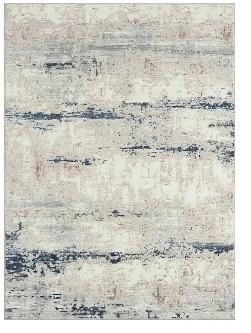 Gray and Blue Abstract Area Rug Photo 2