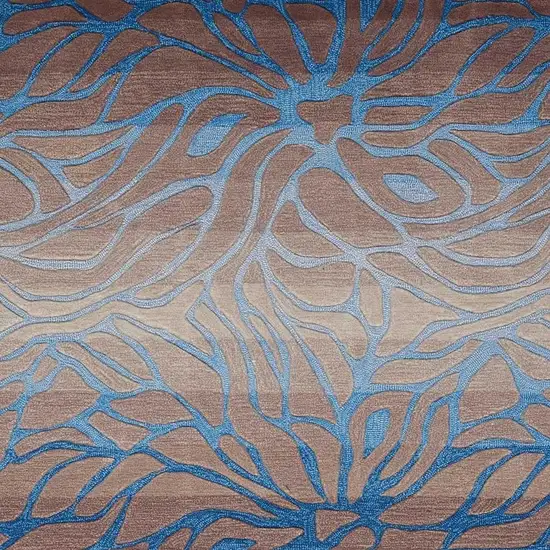 Gray and Blue Abstract Area Rug Photo 3