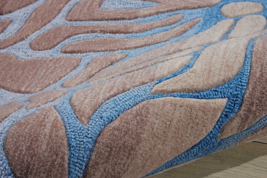 Gray and Blue Abstract Area Rug Photo 7