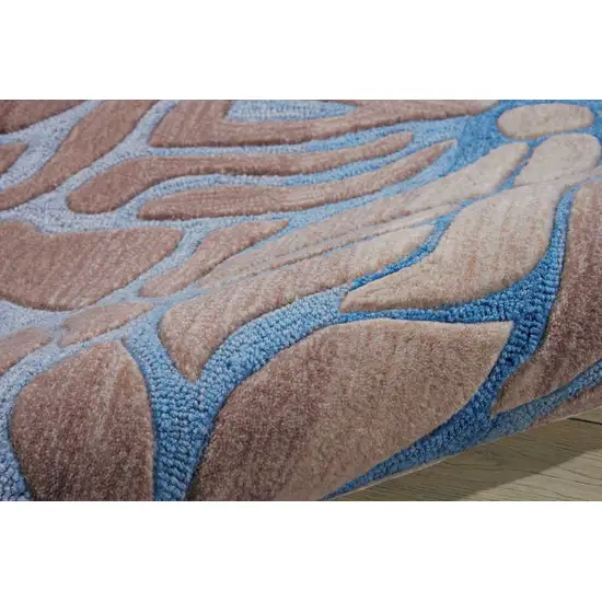 Gray and Blue Abstract Area Rug Photo 8