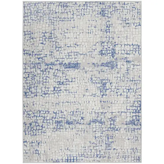 Blue And Gray Geometric Area Rug Photo 8