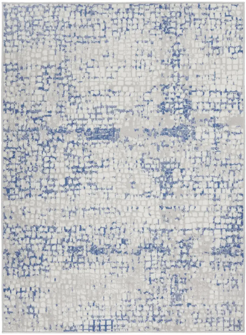 Blue And Gray Geometric Area Rug Photo 8
