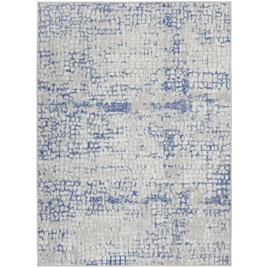 Blue And Gray Geometric Area Rug Photo 8