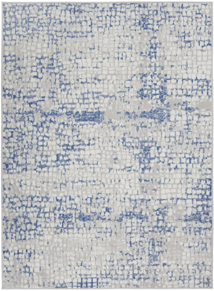 Blue And Gray Geometric Area Rug Photo 8