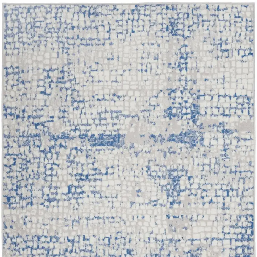 Blue And Gray Geometric Area Rug Photo 4