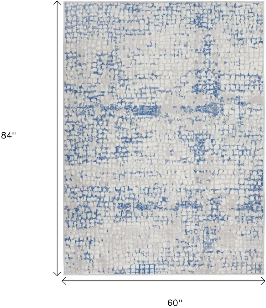 Blue And Gray Geometric Area Rug Photo 8