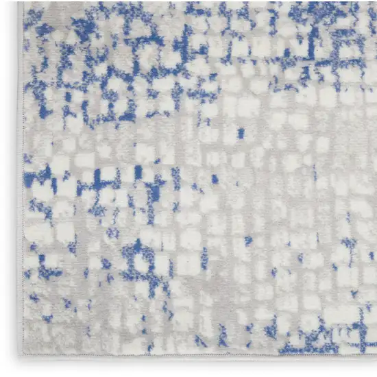 Blue And Gray Geometric Area Rug Photo 8