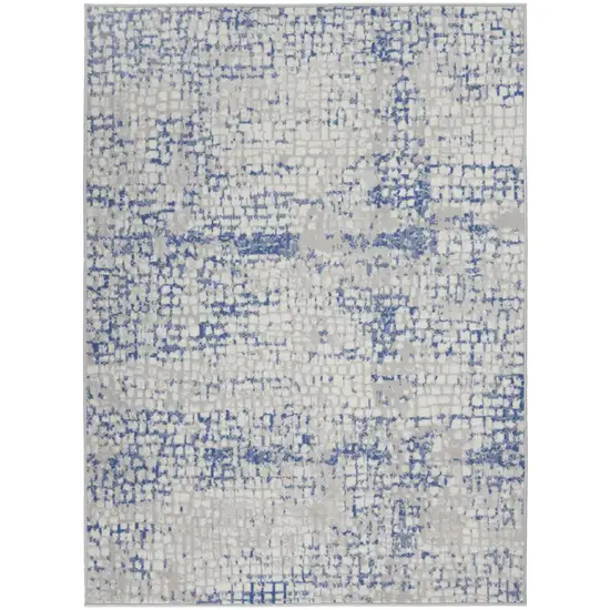 Blue And Gray Geometric Area Rug Photo 8