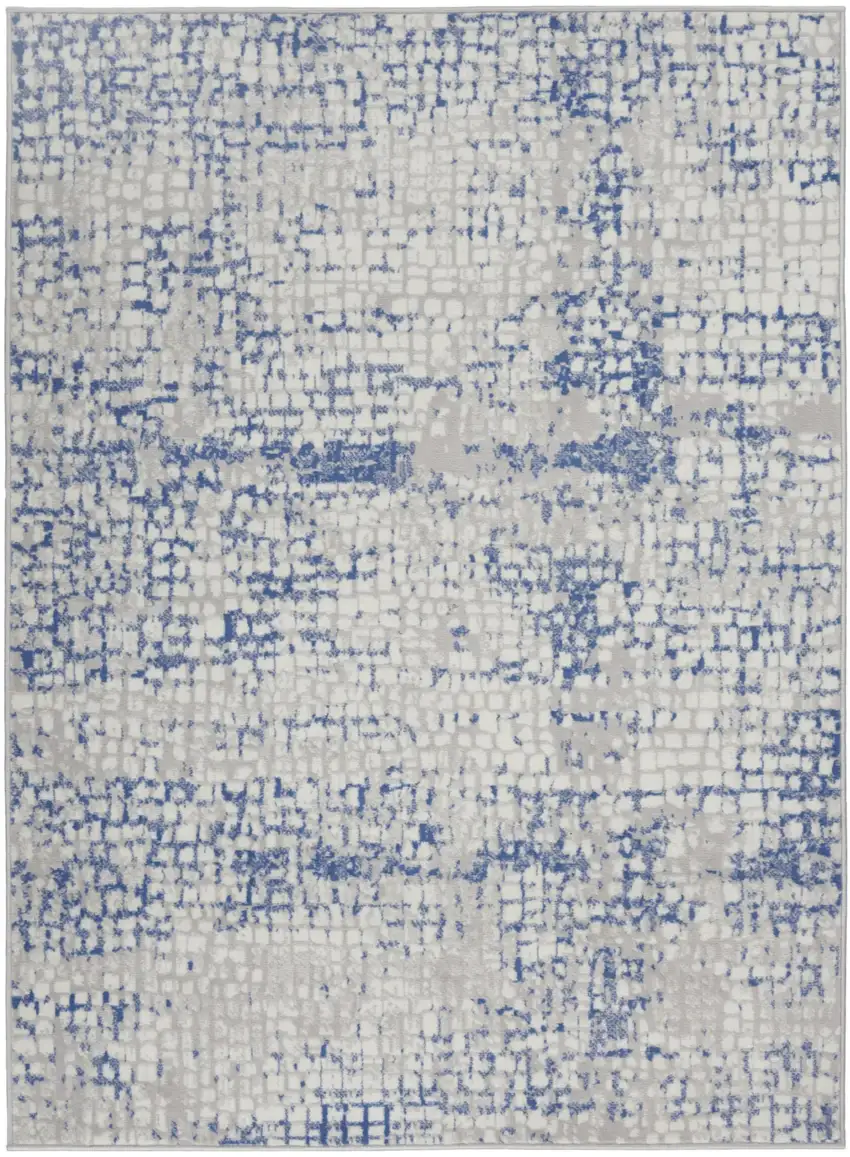 Blue And Gray Geometric Area Rug Photo 8