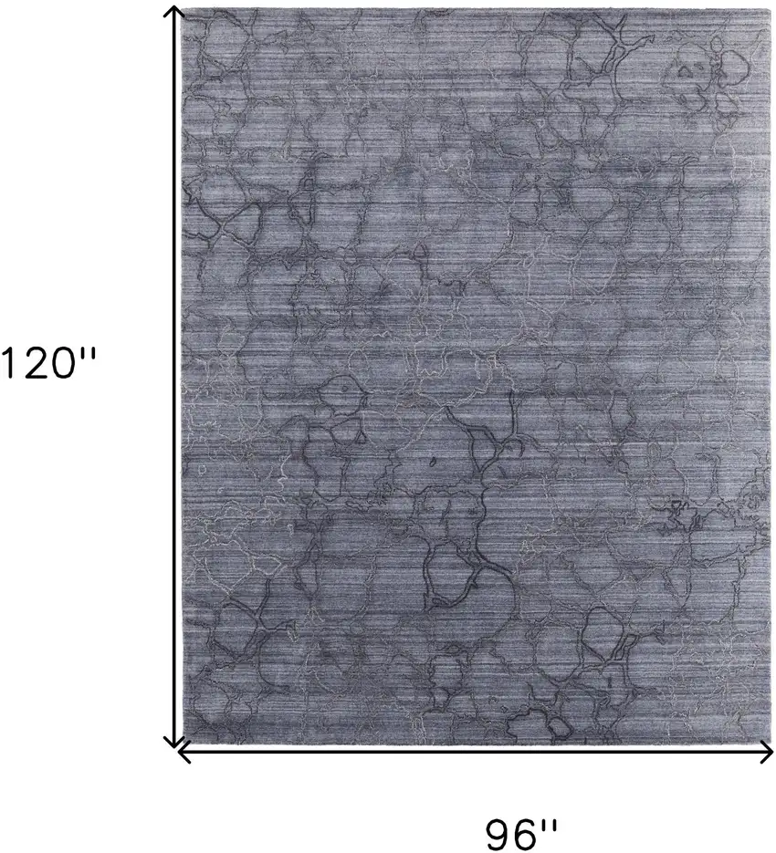 Gray and Blue Abstract Hand Woven Area Rug Photo 3