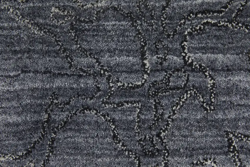 Gray and Blue Abstract Hand Woven Area Rug Photo 9