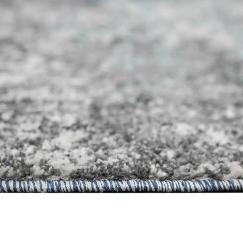Gray and Blue Abstract Power Loom Area Rug Photo 7