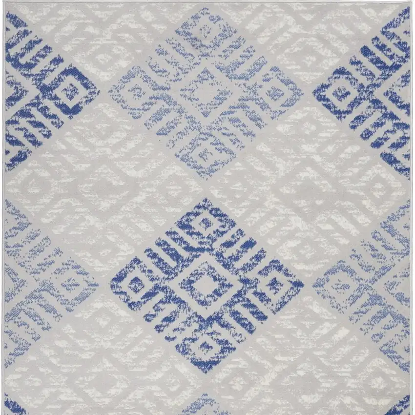 Blue And Gray Geometric Area Rug Photo 1