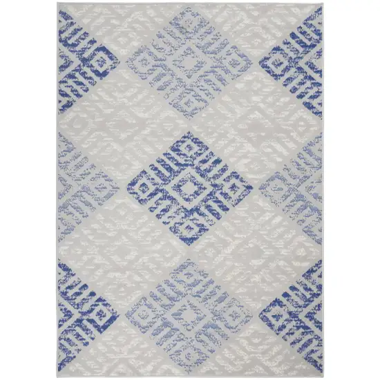 Blue And Gray Geometric Area Rug Photo 8