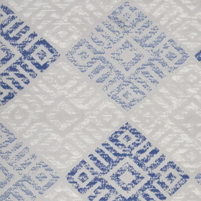 Blue And Gray Geometric Area Rug Photo 6