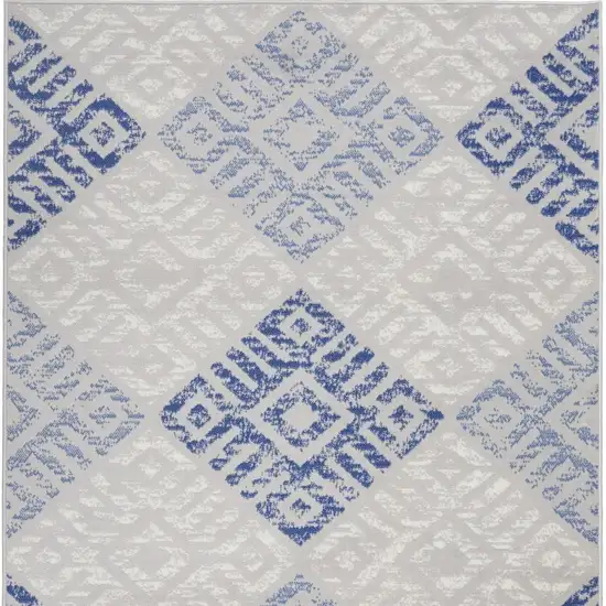 Blue And Gray Geometric Area Rug Photo 1