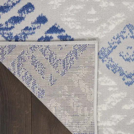 Blue And Gray Geometric Area Rug Photo 9
