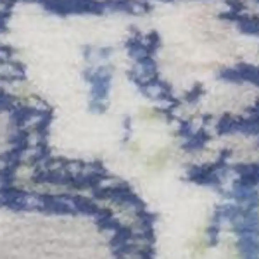 Gray and Blue Floral Area Rug Photo 4