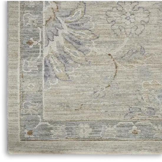 Beige And Gray Floral Medallion Area Rug Photo 7