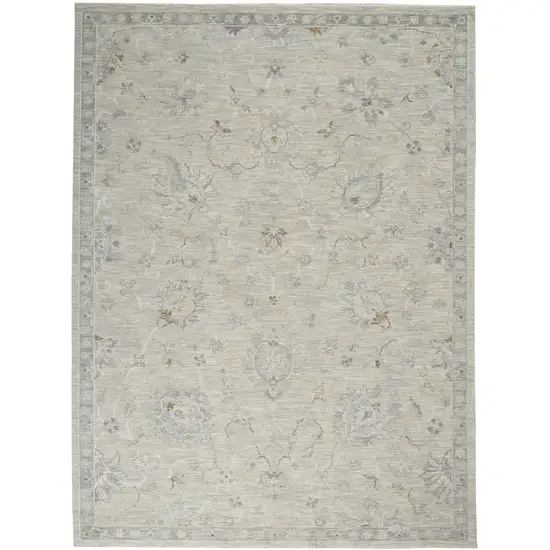 Beige And Gray Floral Medallion Area Rug Photo 2