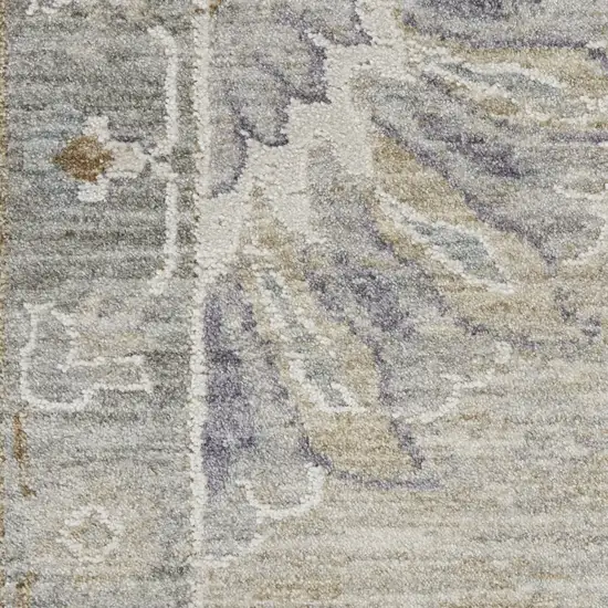 Beige And Gray Floral Medallion Area Rug Photo 8