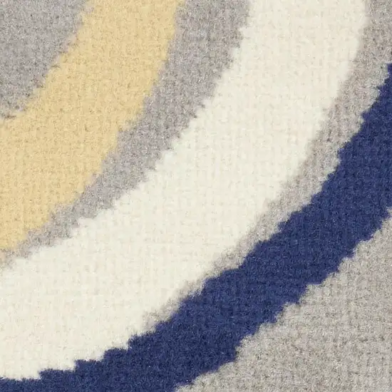 Gray and Blue Geometric Power Loom Area Rug Photo 1