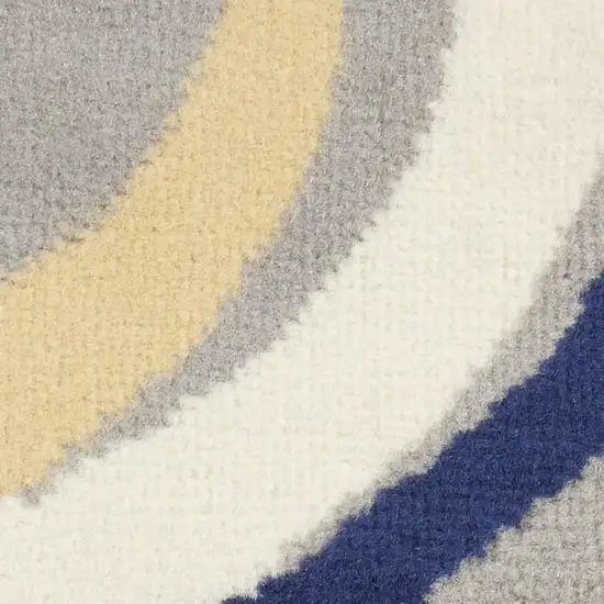 Gray and Blue Geometric Power Loom Area Rug Photo 1