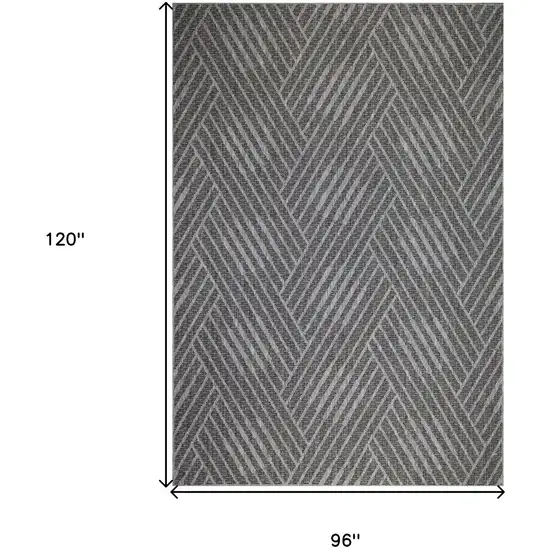 Gray and Blue Geometric Stain Resistant Indoor Outdoor Area Rug Photo 7