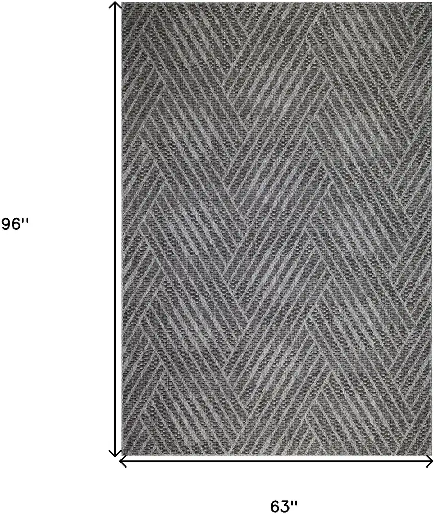 Gray and Blue Geometric Stain Resistant Indoor Outdoor Area Rug Photo 7