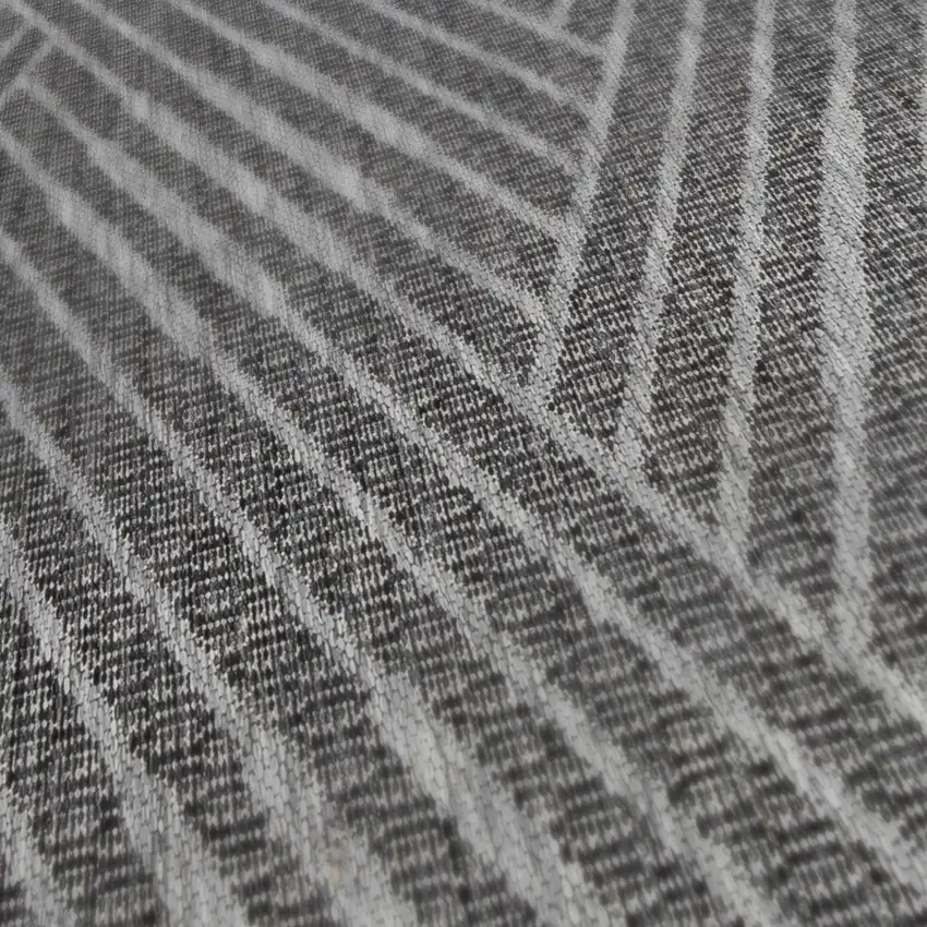 Gray and Blue Geometric Stain Resistant Indoor Outdoor Area Rug Photo 9