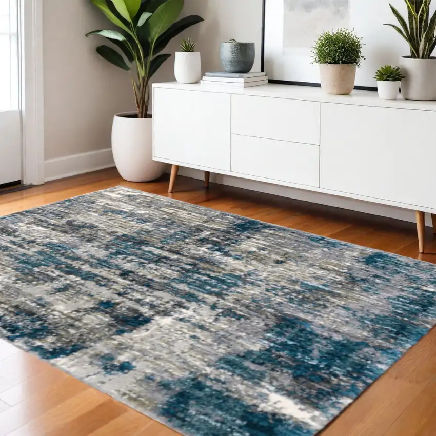 Gray And Blue Gray Skies Area Rug Photo 2