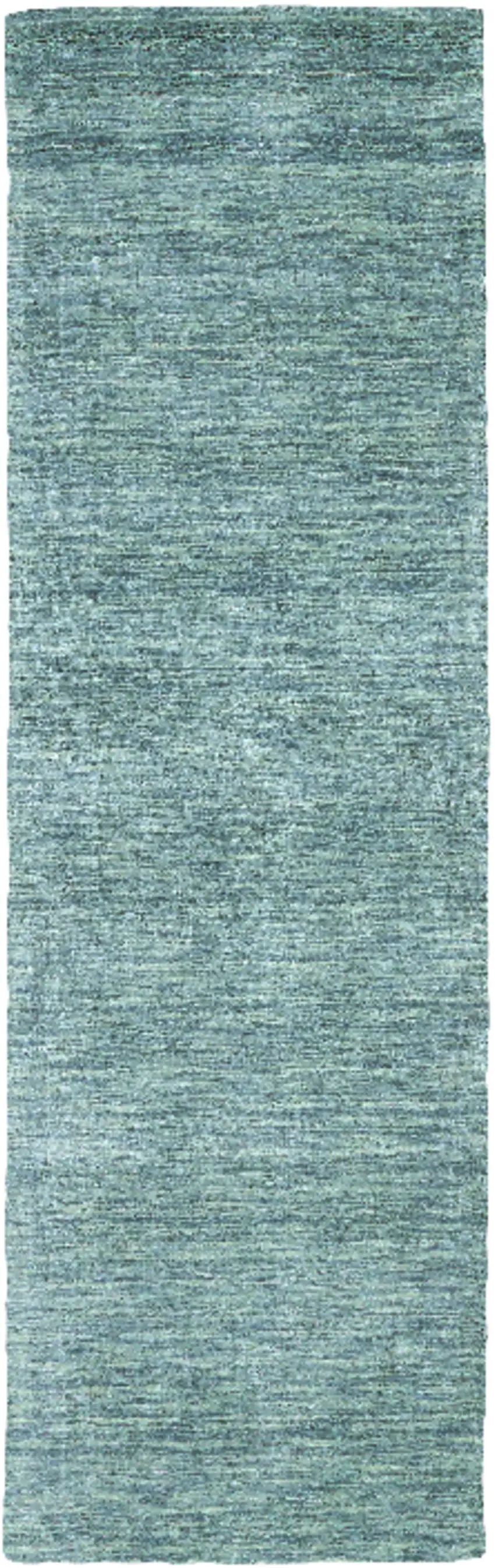 Gray and Blue Hand Woven Runner Rug Photo 2