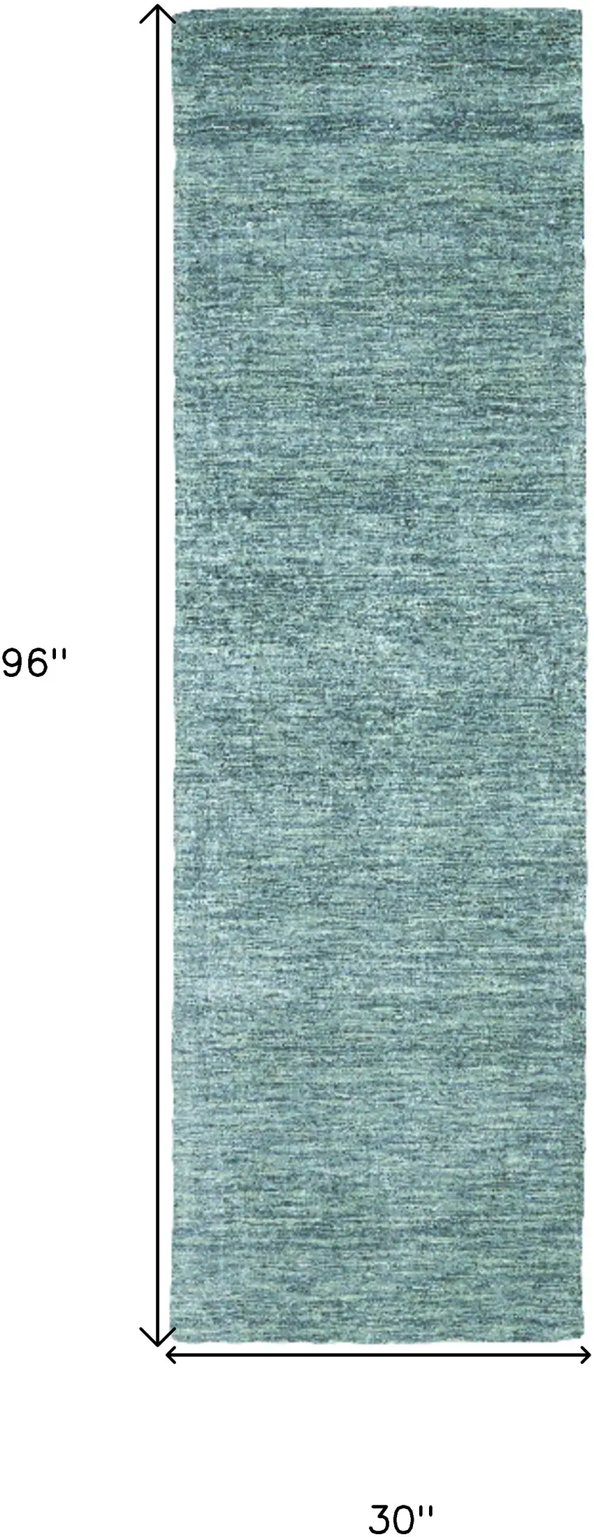 Gray and Blue Hand Woven Runner Rug Photo 3